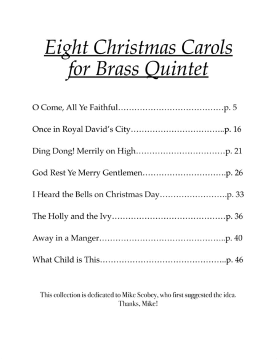 Eight Christmas Carols for Brass Quintet image number null