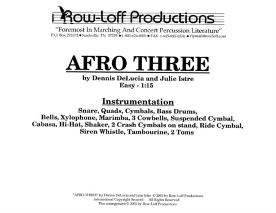 Afro Three w/Tutor Tracks Percussion Ensemble scores gallery preview page 2