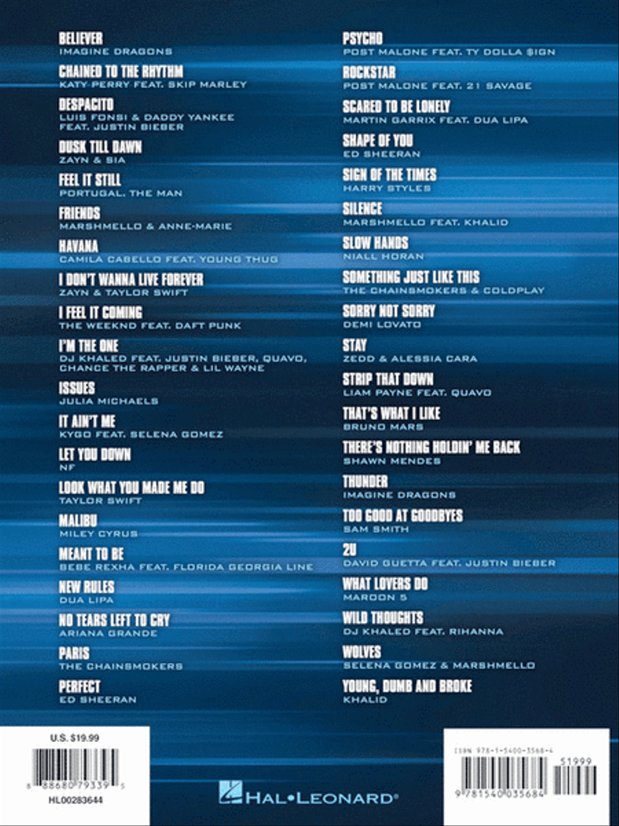 40 Most Streamed Songs of 2017-2018 Piano, Vocal, Guitar scores gallery preview page 6