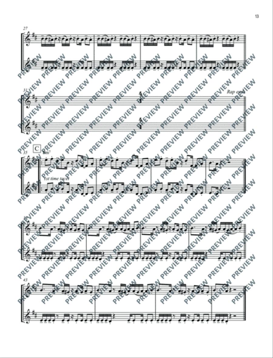Total Funk Trumpet Trumpet Duet scores gallery preview page 14