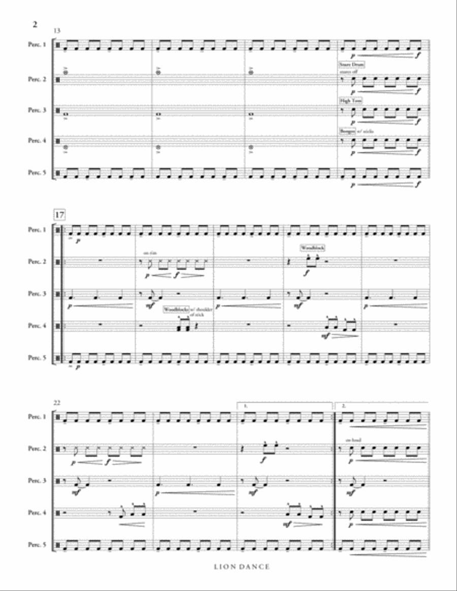 Lion Dance Percussion Ensemble scores gallery preview page 3