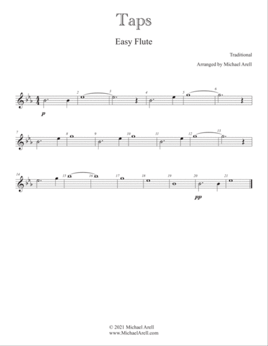 Taps- Easy Flute Flute Solo scores gallery preview page 2