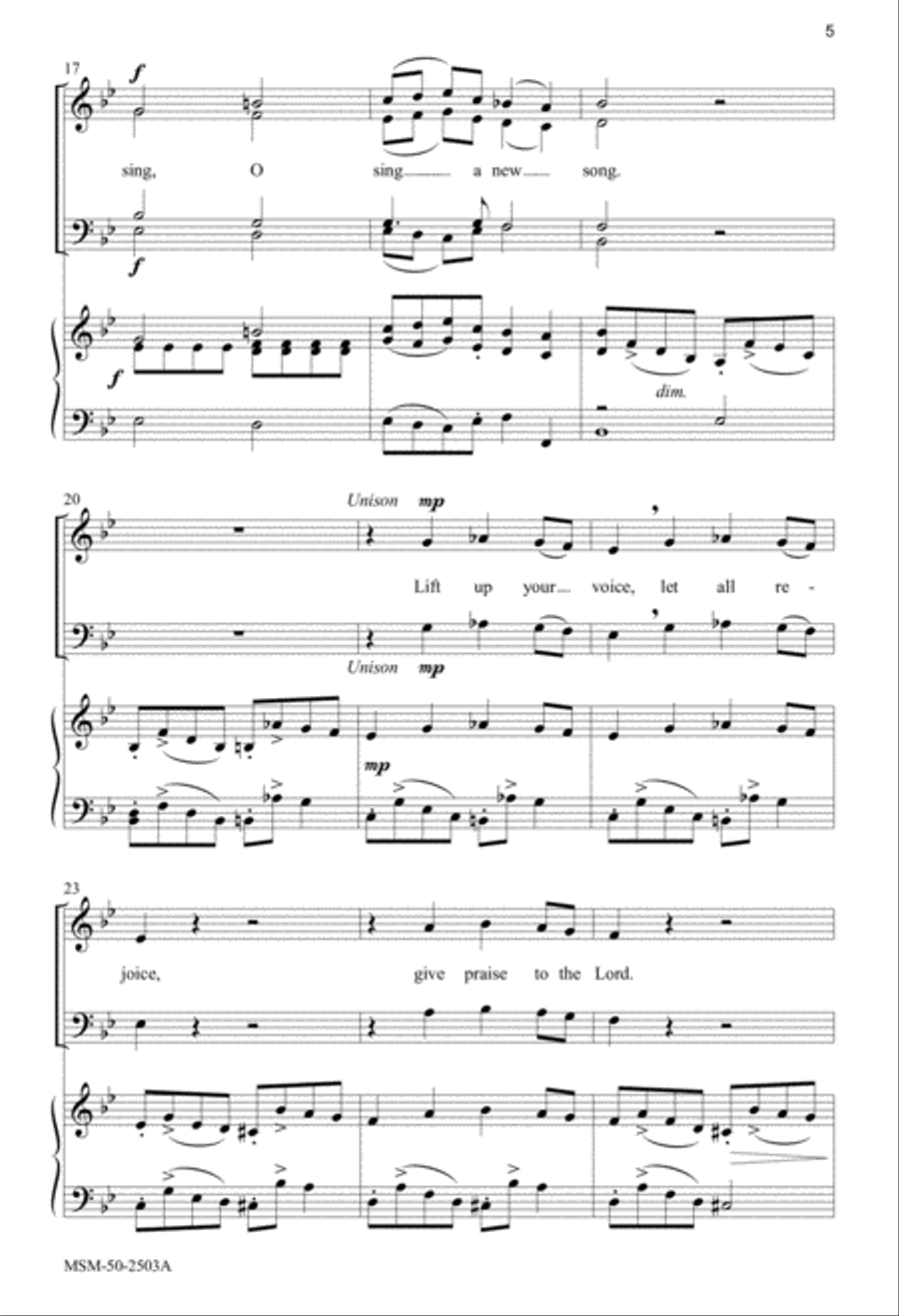 Sing to the Lord a New Song (Downloadable Choral Score)