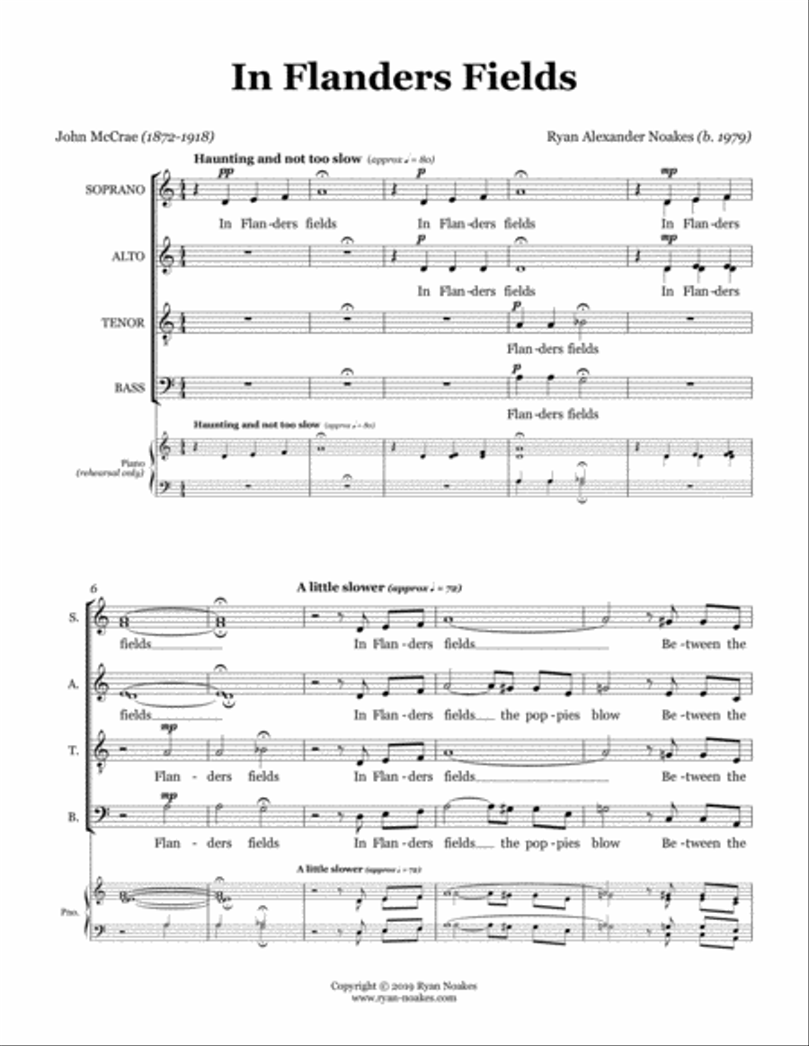 In Flanders Fields 4-Part scores gallery preview page 4