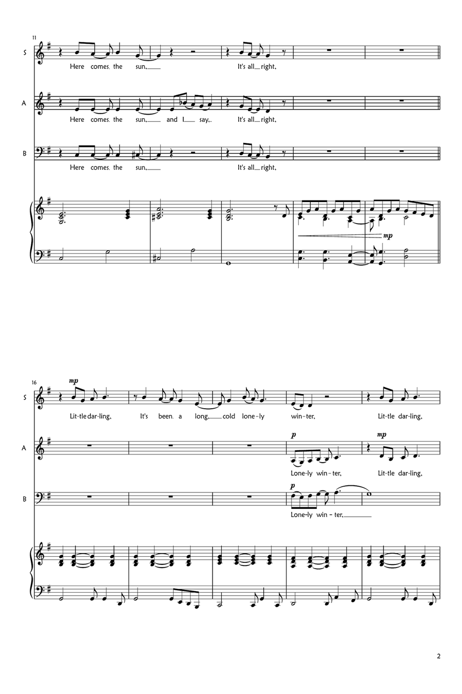 Here Comes The Sun Here Comes The Sun 3-Part scores gallery preview page 2