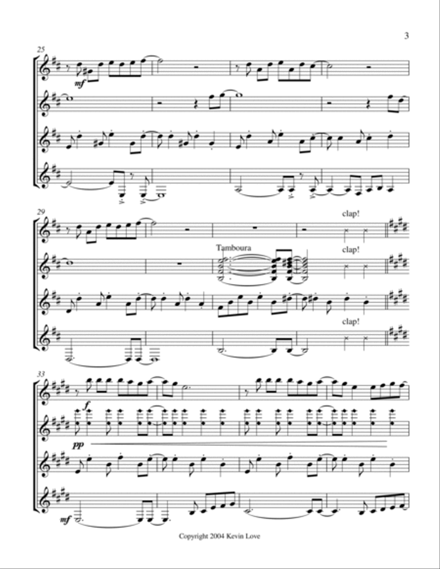 The Breeze (Guitar Quartet) - Score and Parts Guitar Ensemble scores gallery preview page 3