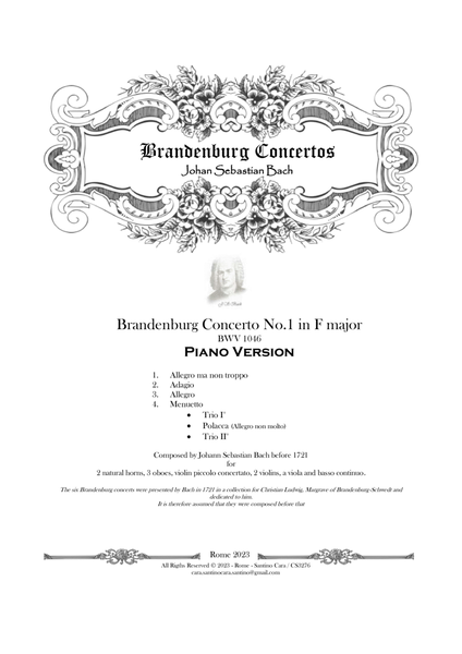 Bach - Brandenburg Concerto No.1 in F major BWV 1046 - Piano Version image number null