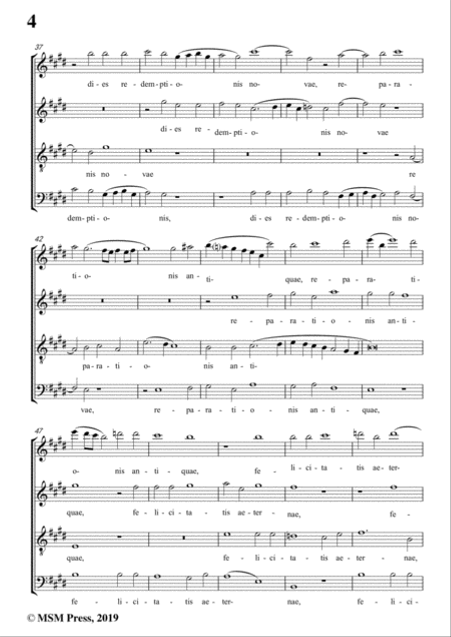 Porta-Hodie nobis de coelo,in E Major,for A cappella 4-Part scores gallery preview page 6
