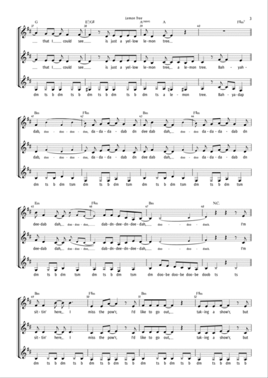 Lemon Tree Lemon Tree Women's Choir scores gallery preview page 3