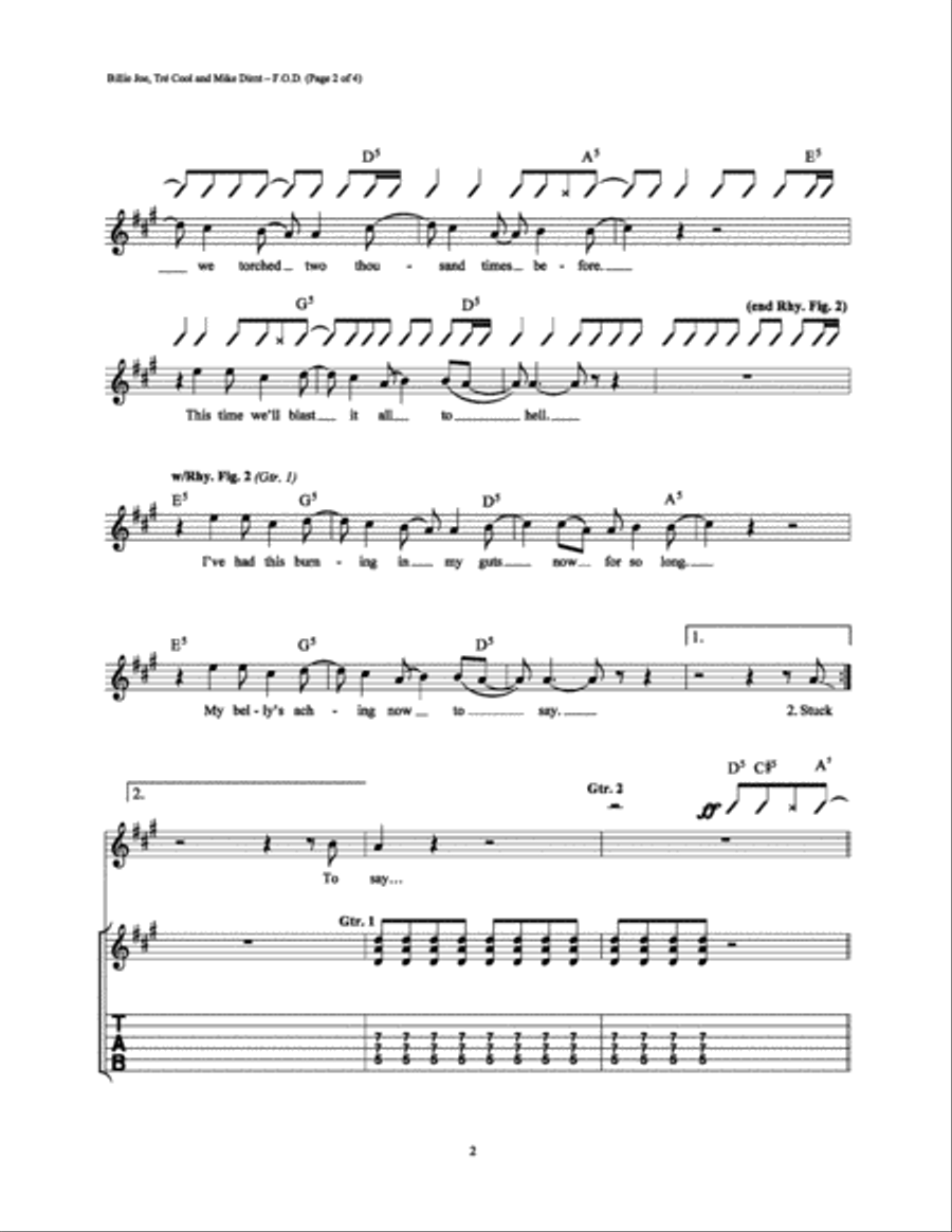F.O.D. F.O.D. Electric Guitar scores gallery preview page 2