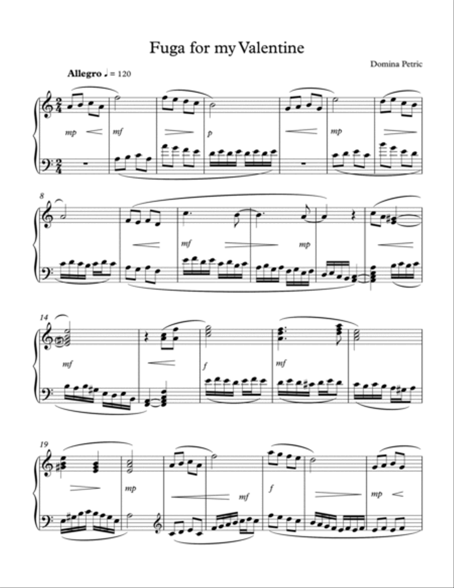 Fuga for my Valentine Piano, Vocal, Guitar scores gallery preview page 2
