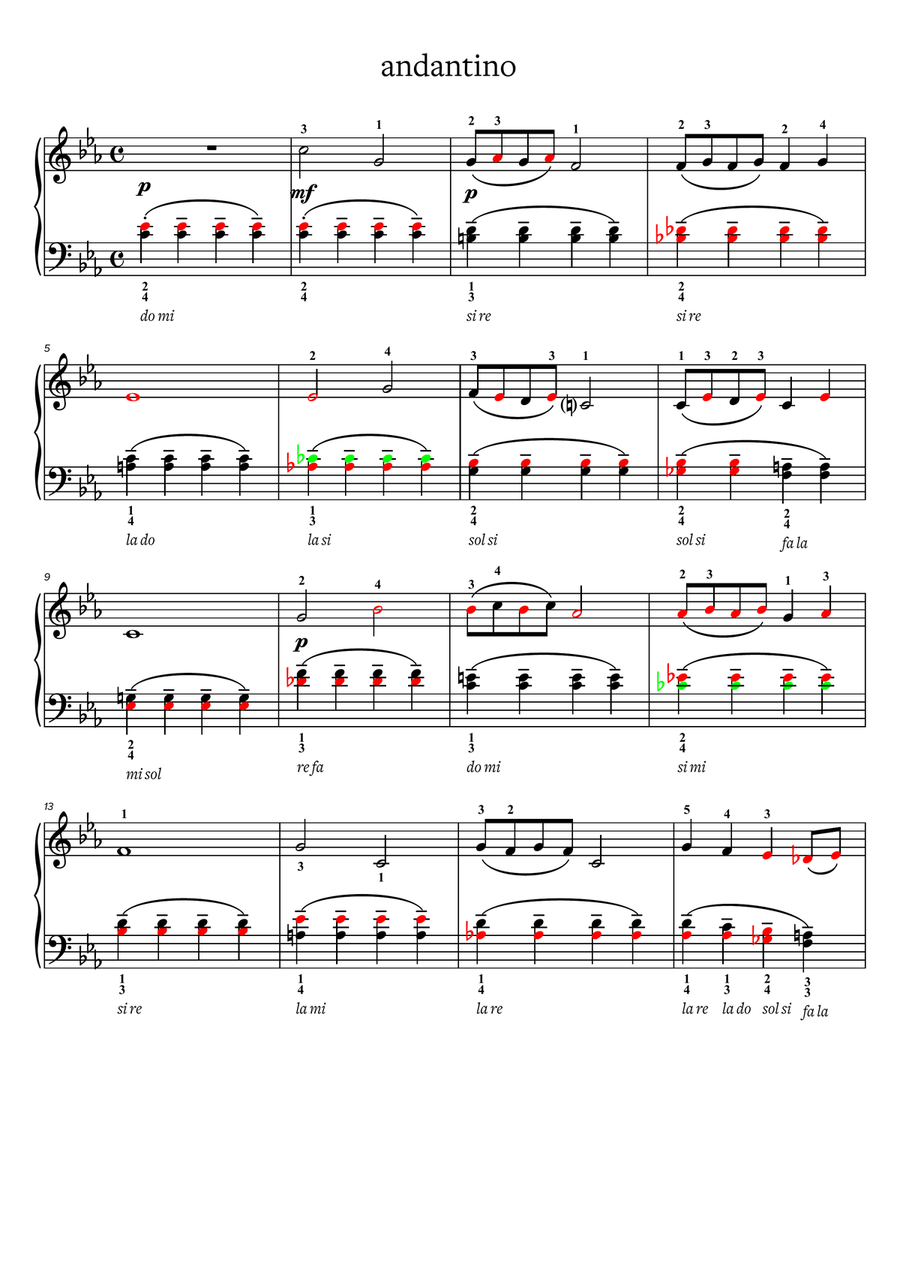 andantino Piano Solo scores gallery preview page 1