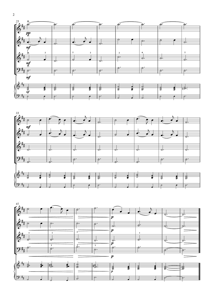 Silent Night for beginner string orchestra String Orchestra scores gallery preview page 2