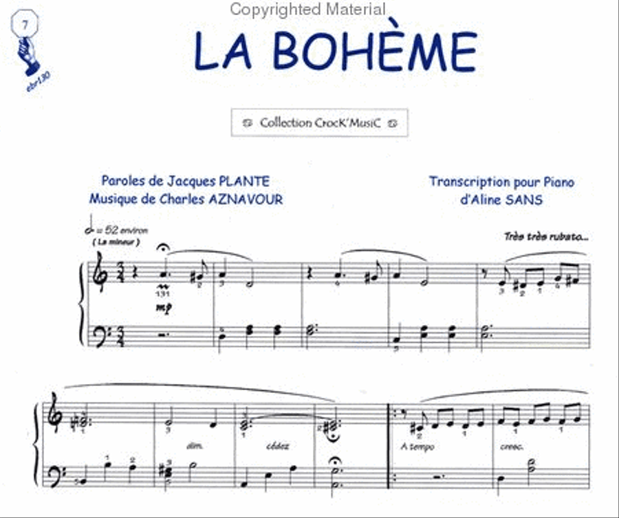 La Bohème (Collection CrocK'MusiC) Piano Solo scores gallery preview page 2