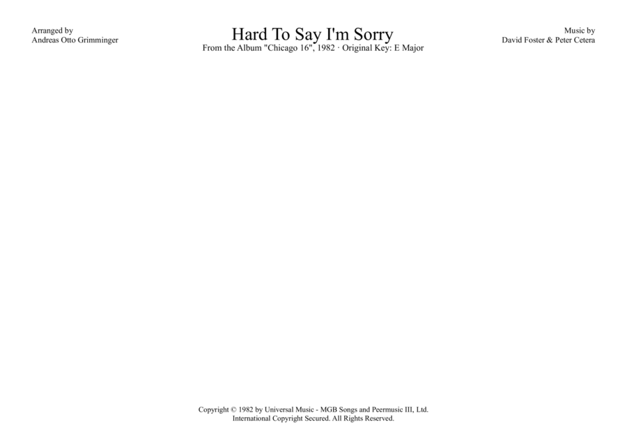 Hard To Say I'm Sorry Hard To Say I'm Sorry Jazz Ensemble scores gallery preview page 1