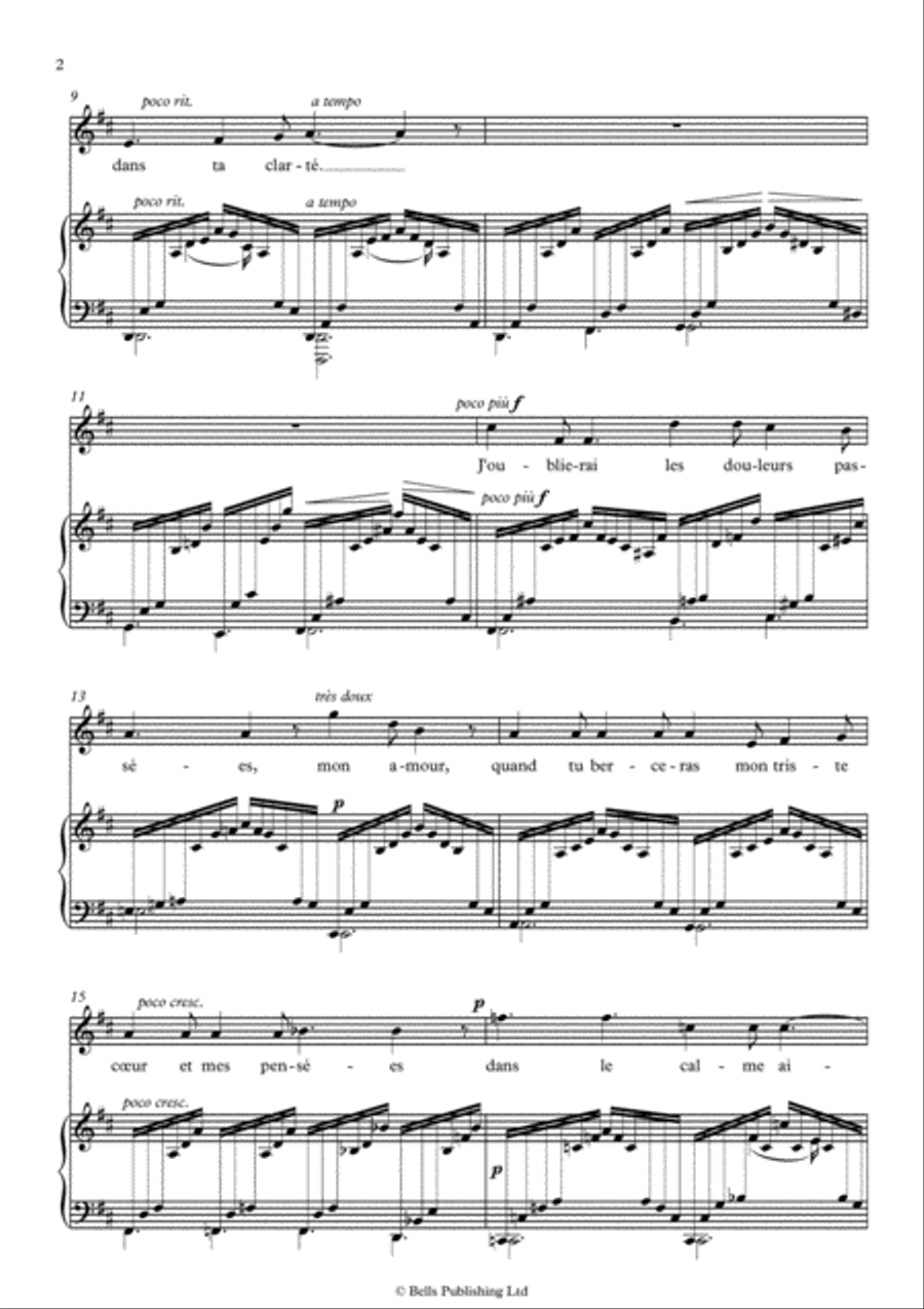 Chanson triste (D Major) Voice Solo scores gallery preview page 2