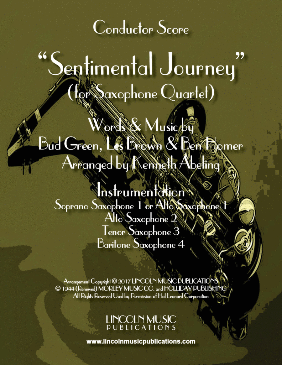 Sentimental Journey Saxophone Quartet scores gallery preview page 1