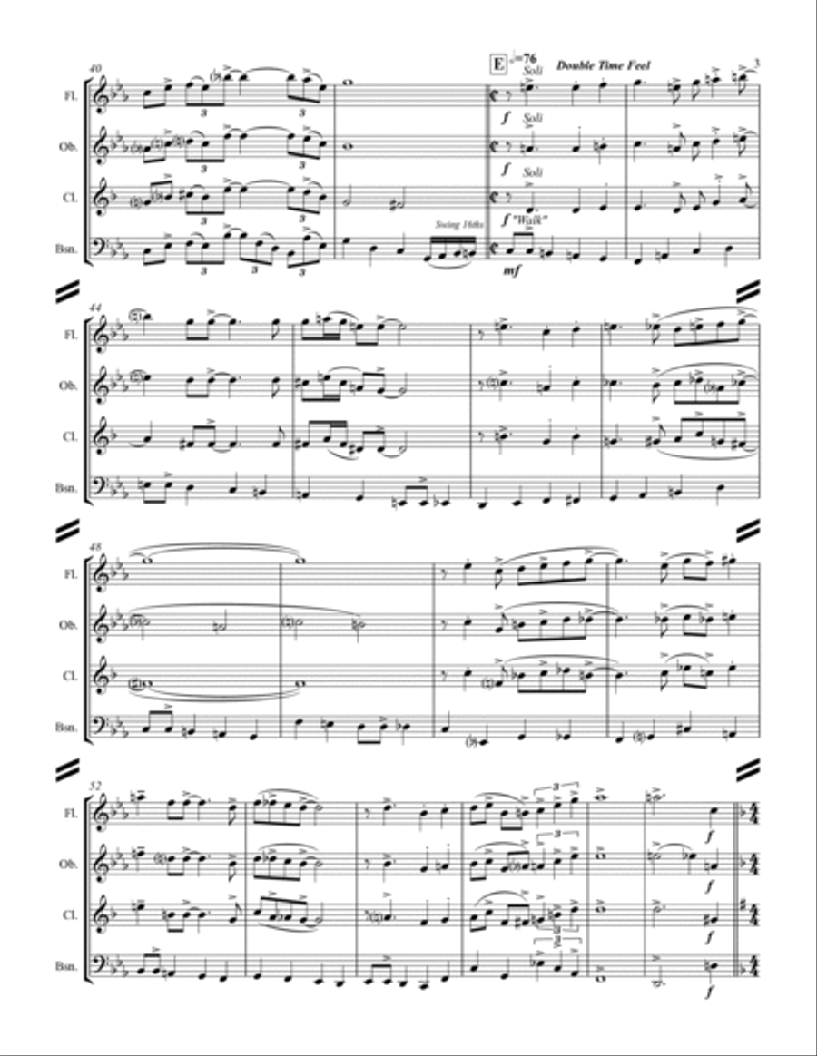 When Sunny Gets Blue Woodwind Quartet scores gallery preview page 4