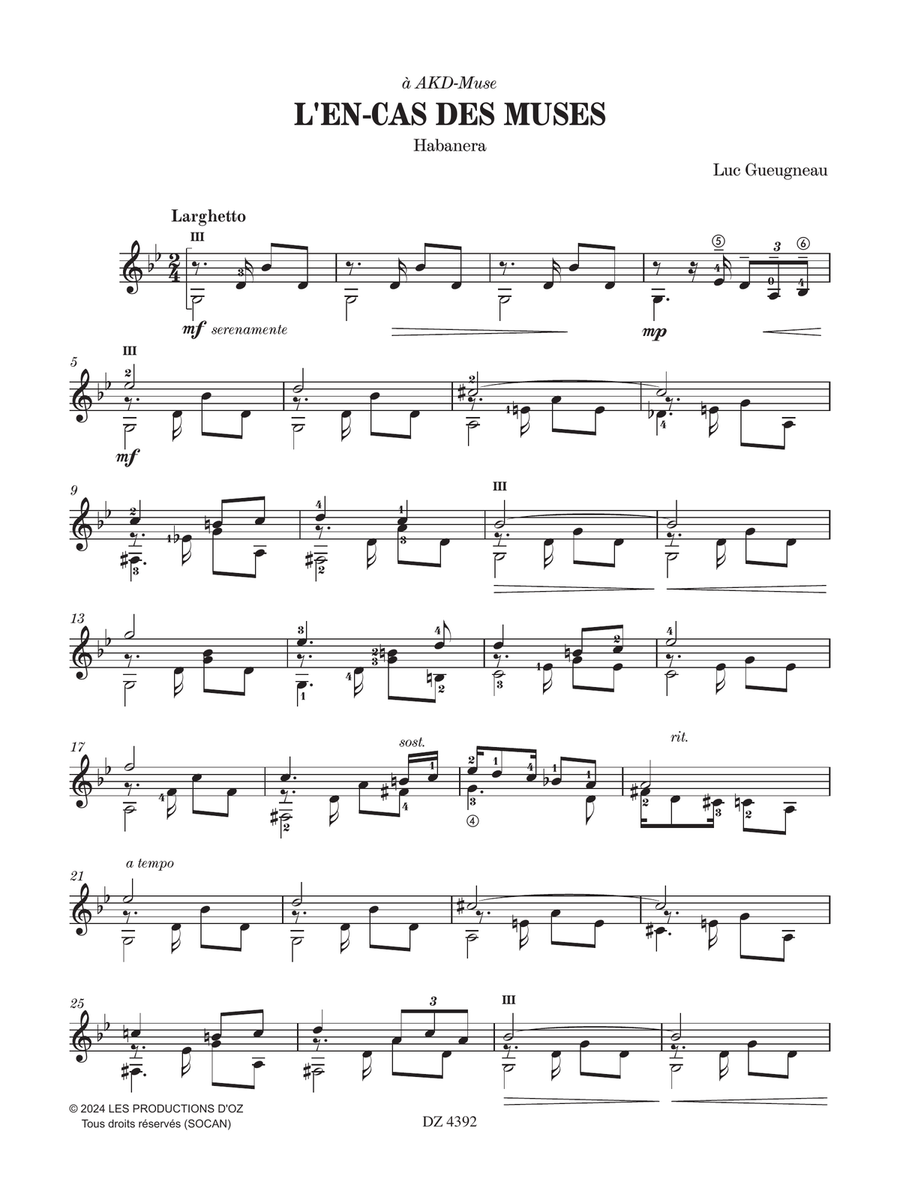 L'en-cas des muses L'en-cas des muses Classical Guitar scores gallery preview page 3