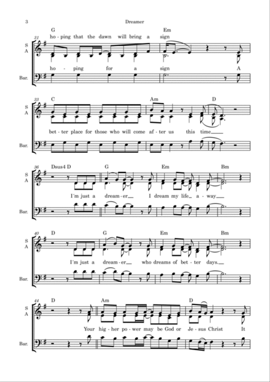 Dreamer 3-Part scores gallery preview page 3