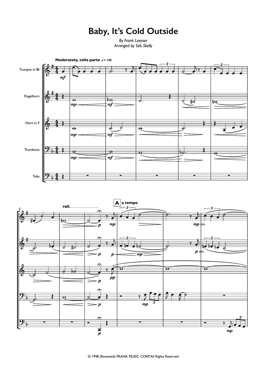 Baby, It's Cold Outside Brass Ensemble scores gallery preview page 1