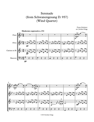 Serenade (from Schwanengesang D 957) (Wind Quartet)