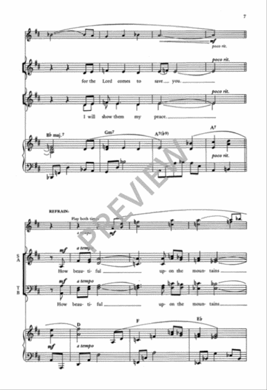 How Beautiful Upon the Mountains 4-Part scores gallery preview page 8