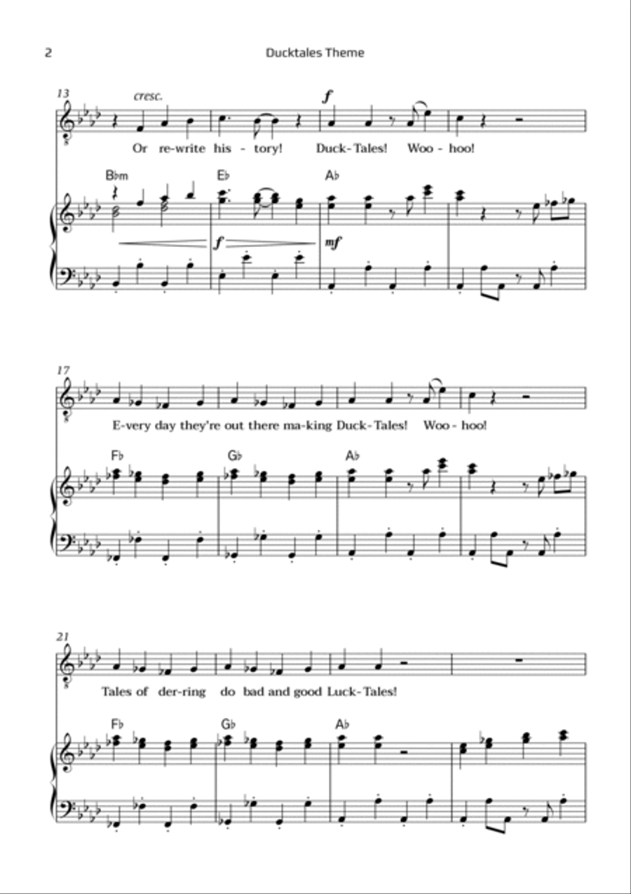 Ducktales Theme Chamber Music scores gallery preview page 2