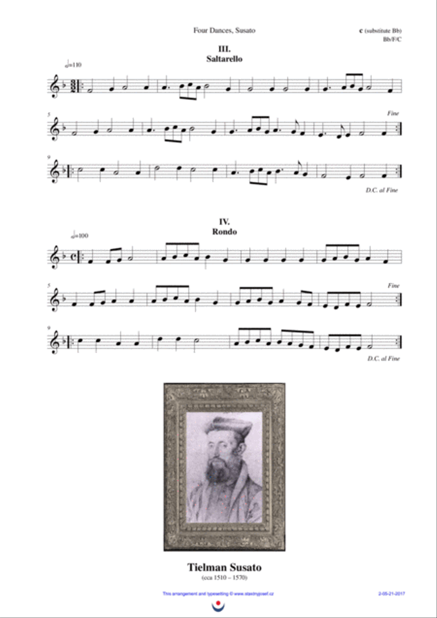 La Mourisque, Pavane, Saltarello, Rondo Brass Ensemble scores gallery preview page 6