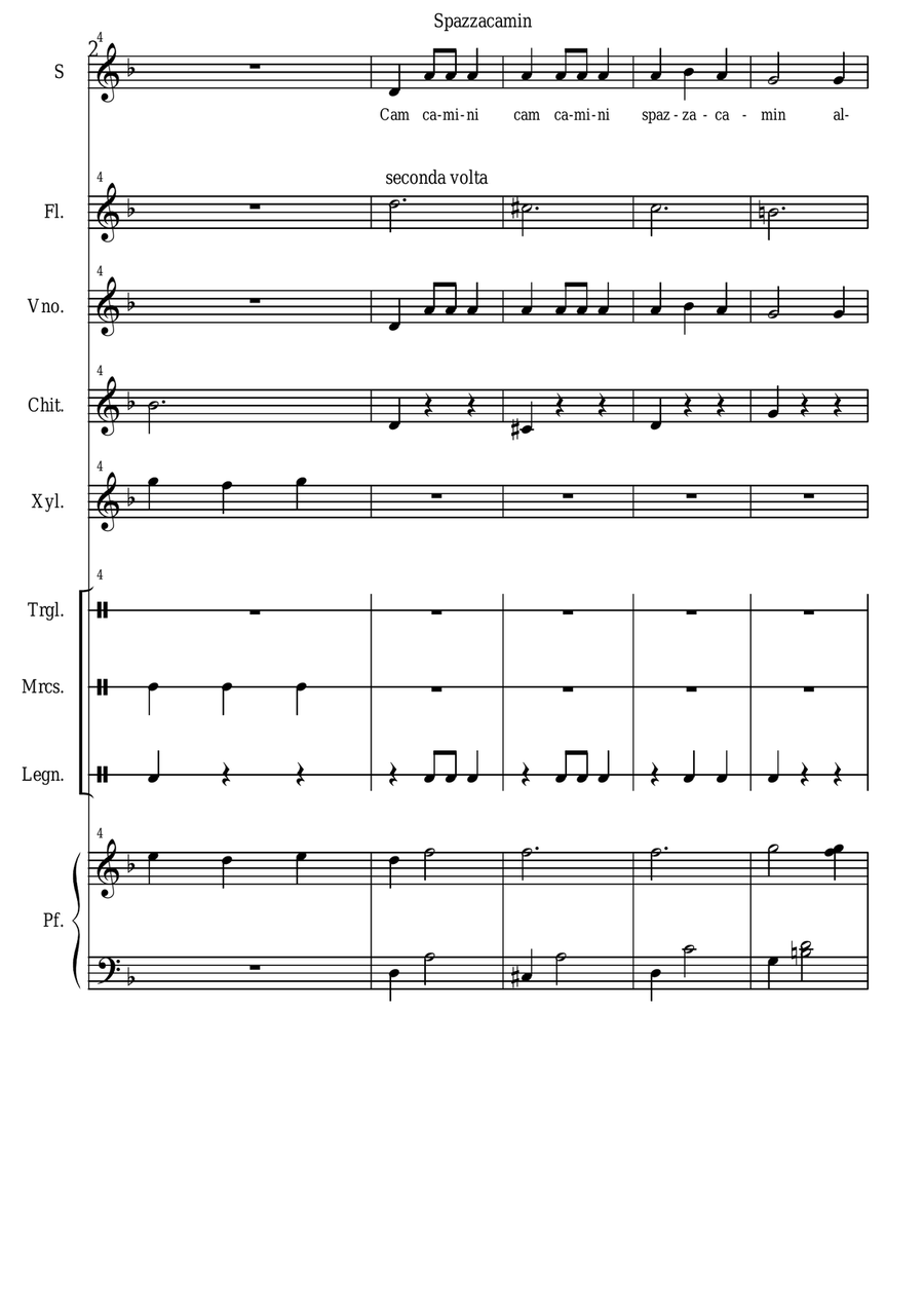 Cam caminì Spazzacamin Unison Choir scores gallery preview page 2