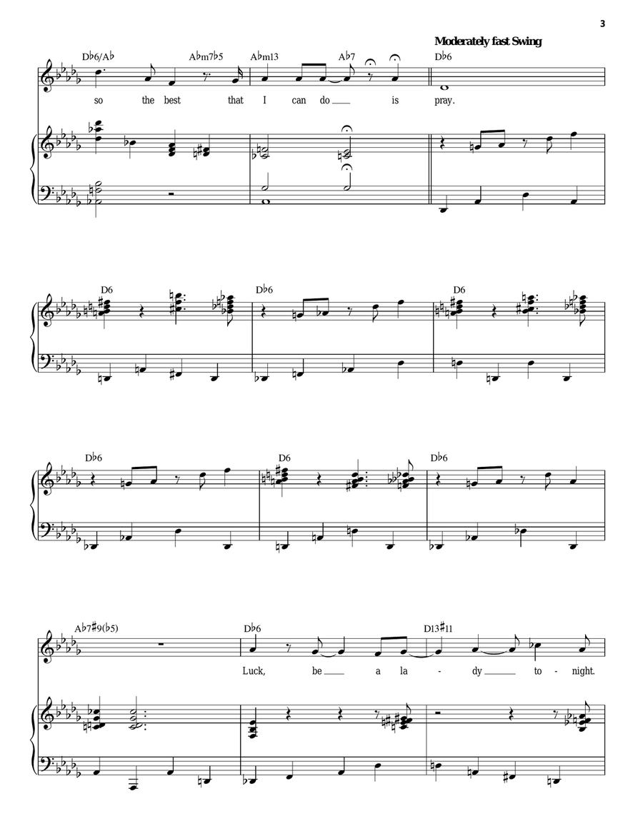 Luck Be A Lady Piano, Vocal scores gallery preview page 3