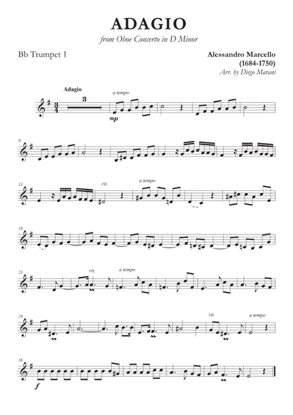 Marcello's Adagio for Brass Quartet image number null