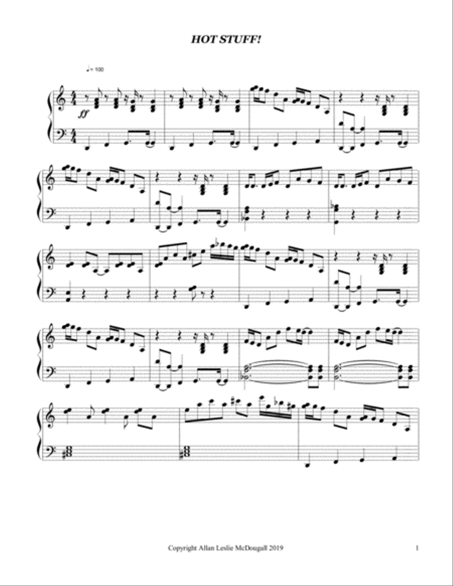 Hot Stuff Hot Stuff Piano Solo scores gallery preview page 1