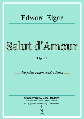 Book cover for Salut d'Amour by Elgar - English Horn and Piano (Full Score and Parts)