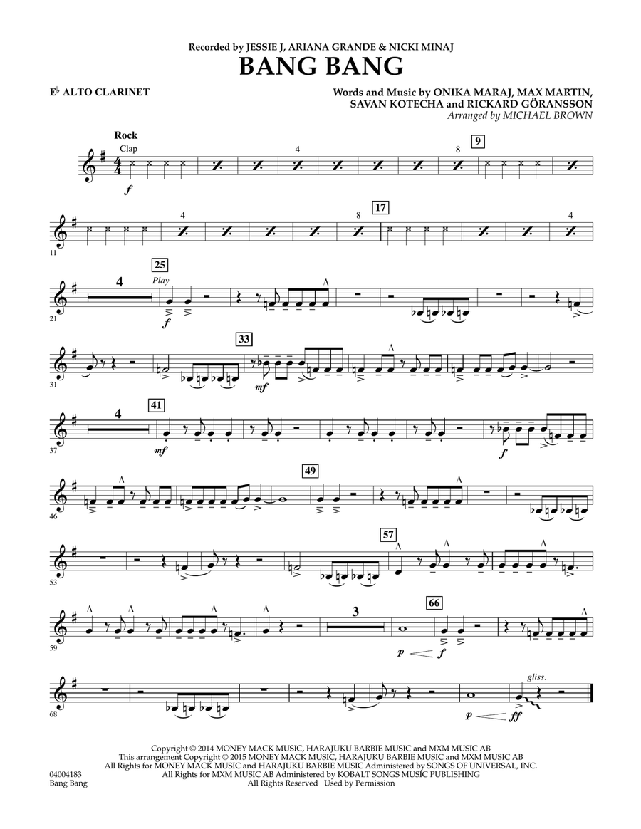 Bang Bang - Eb Alto Clarinet