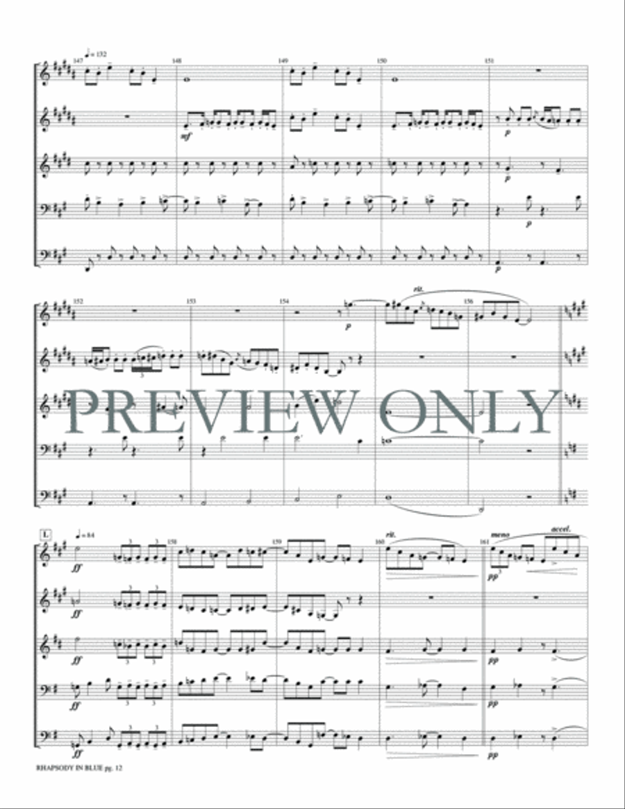 Rhapsody in Blue Rhapsody in Blue Brass Quintet scores gallery preview page 14