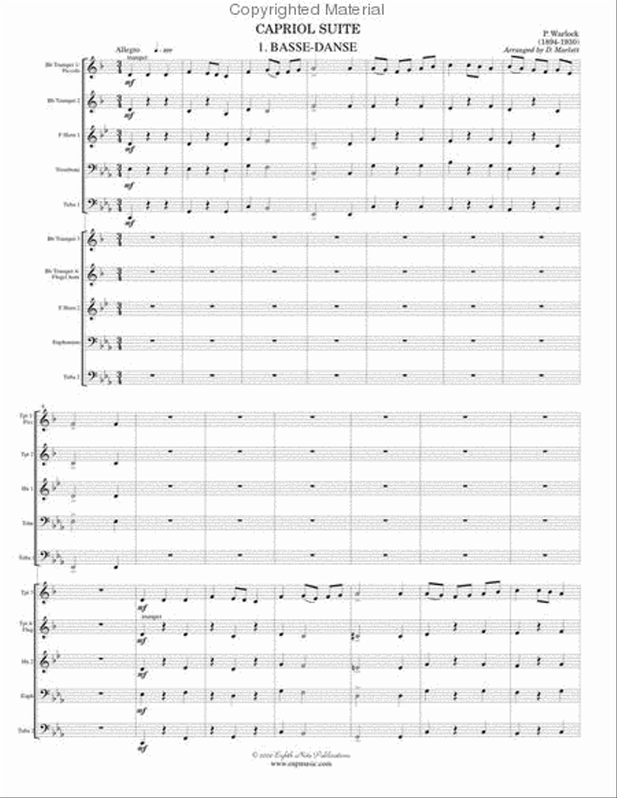 Capriol Suite Brass Ensemble scores gallery preview page 2