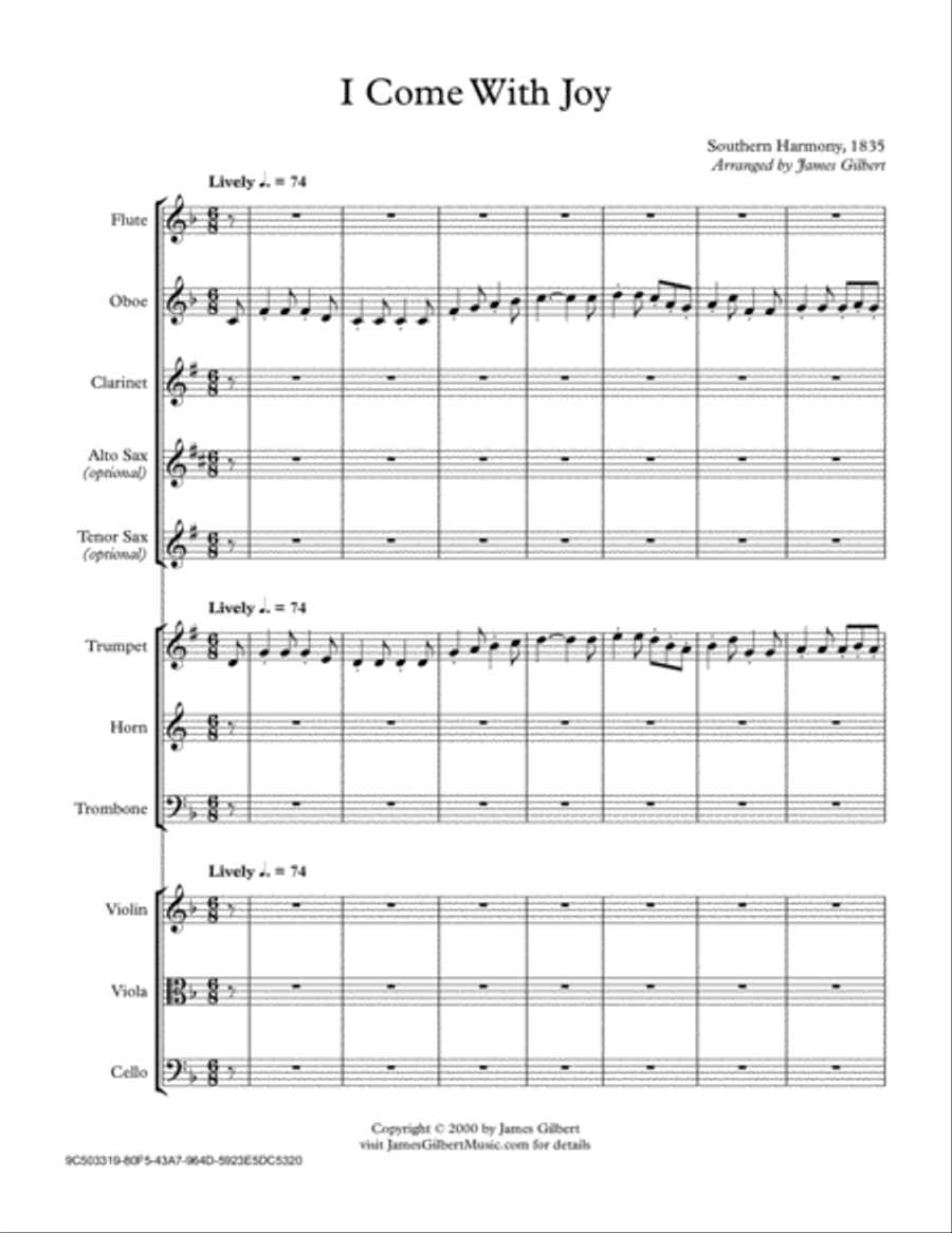 I Come With Joy Full Orchestra scores gallery preview page 1