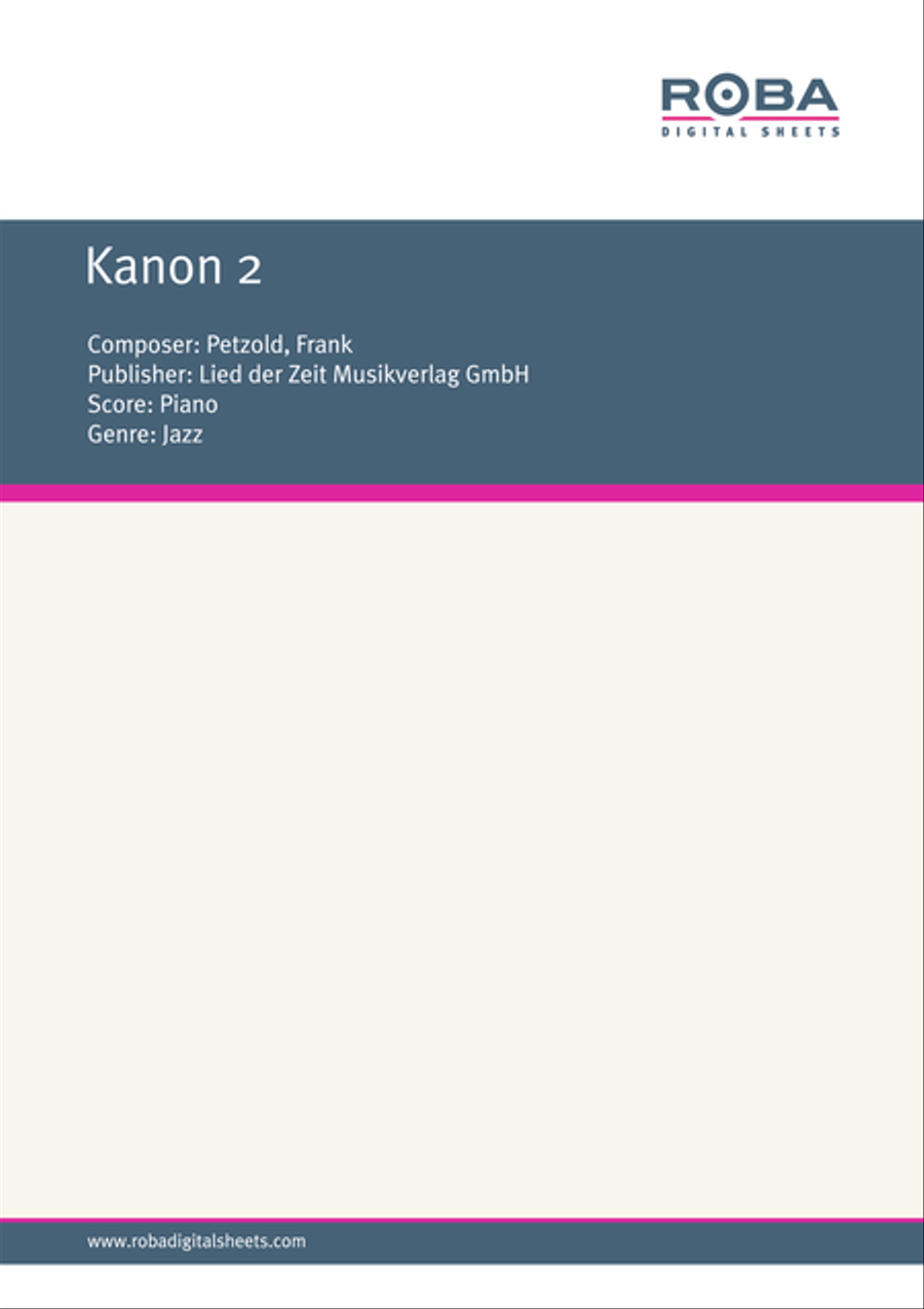 Kanon 2 Piano Solo scores gallery preview page 1