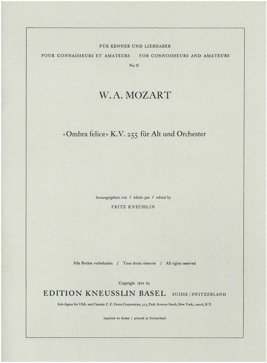 Ombra felice Ombra felice Chamber Orchestra scores gallery preview page 1