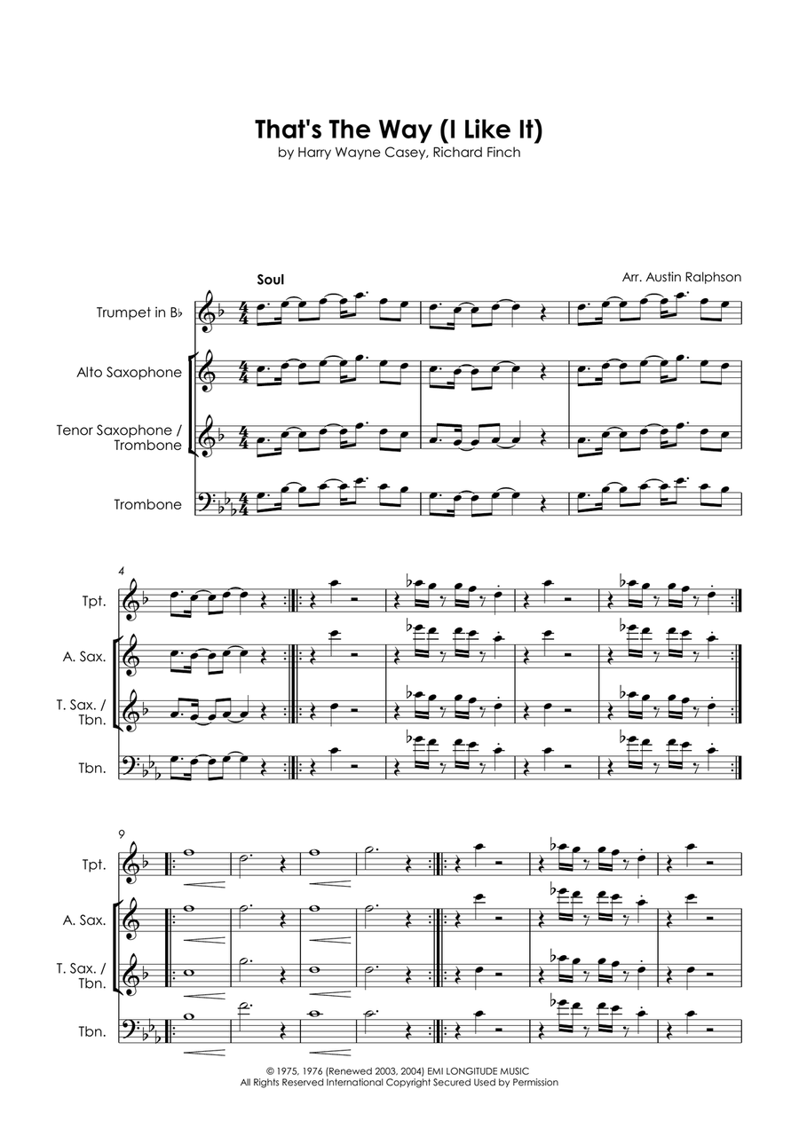That's The Way (i Like It) Alto Saxophone scores gallery preview page 3