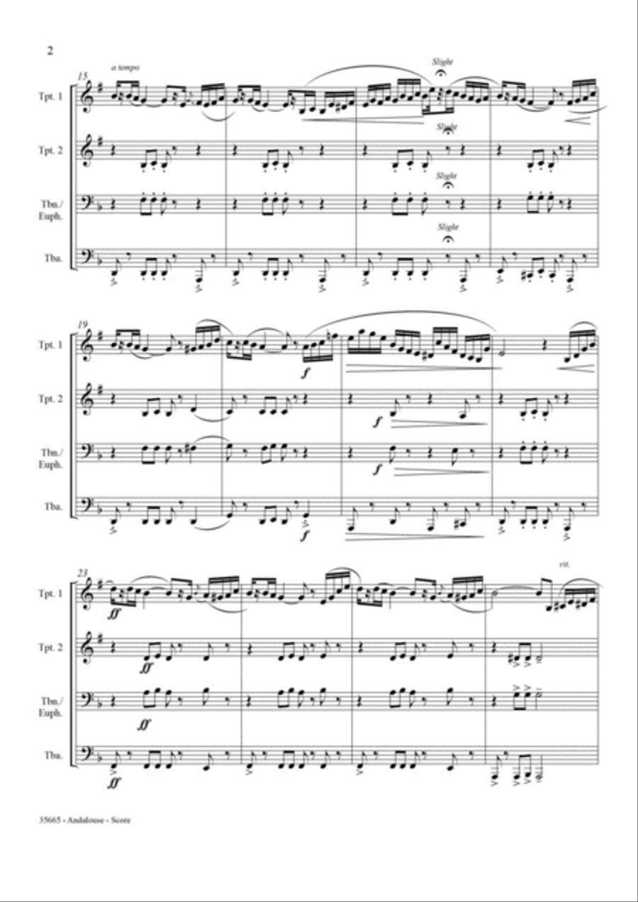 ANDALOUSE – BRASS QUARTET Brass Quartet scores gallery preview page 3