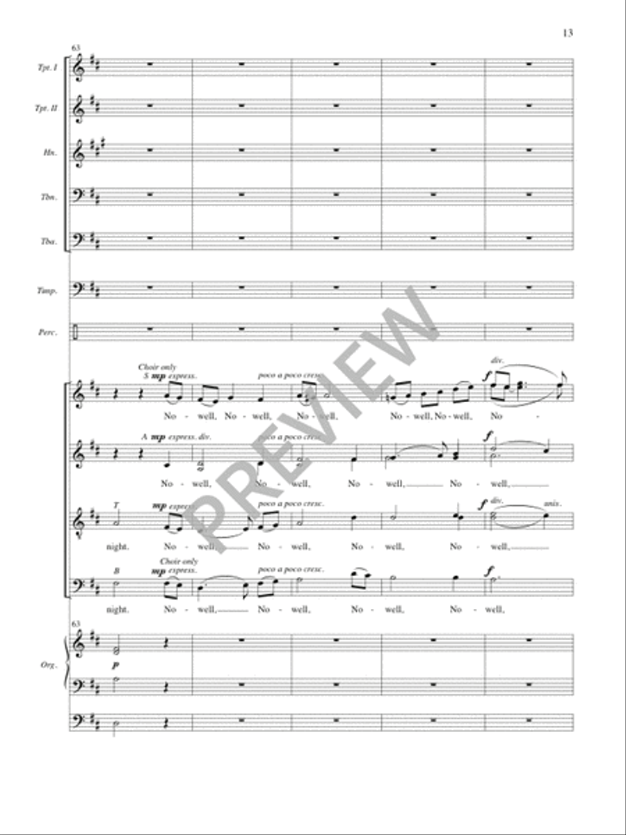 Festival First Nowell - Full Score and Parts 4-Part scores gallery preview page 14