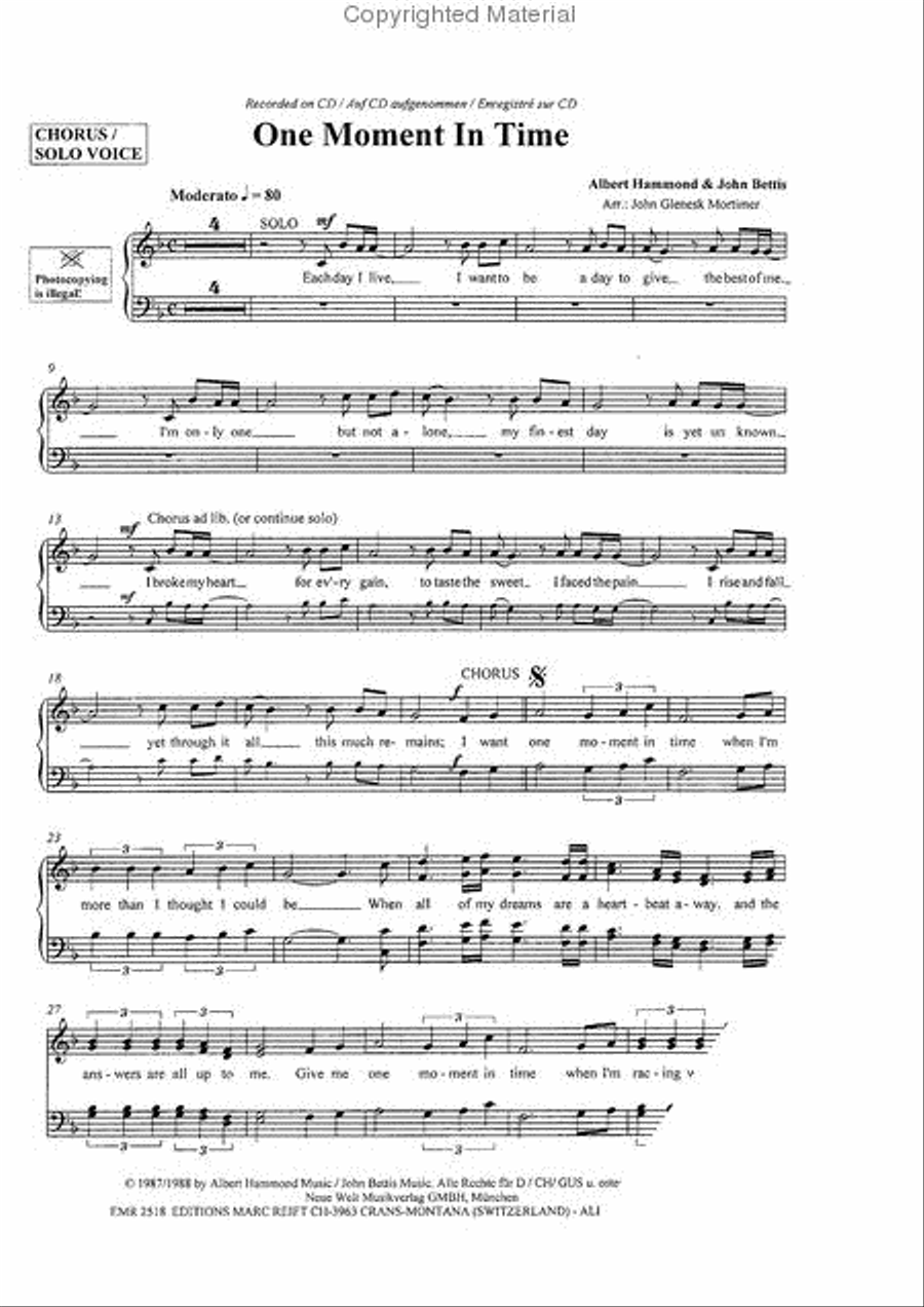 One Moment In Time One Moment In Time 4-Part scores gallery preview page 6
