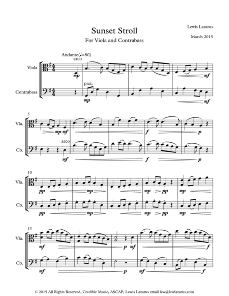Sunset Stroll Sunset Stroll String Duet scores gallery preview page 1