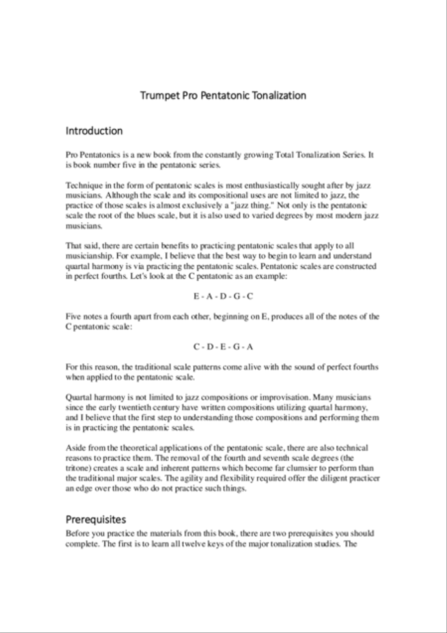 Pentatonic Tonalization Studies - Pro Level - by Eddie Lewis Trumpet Solo scores gallery preview page 2