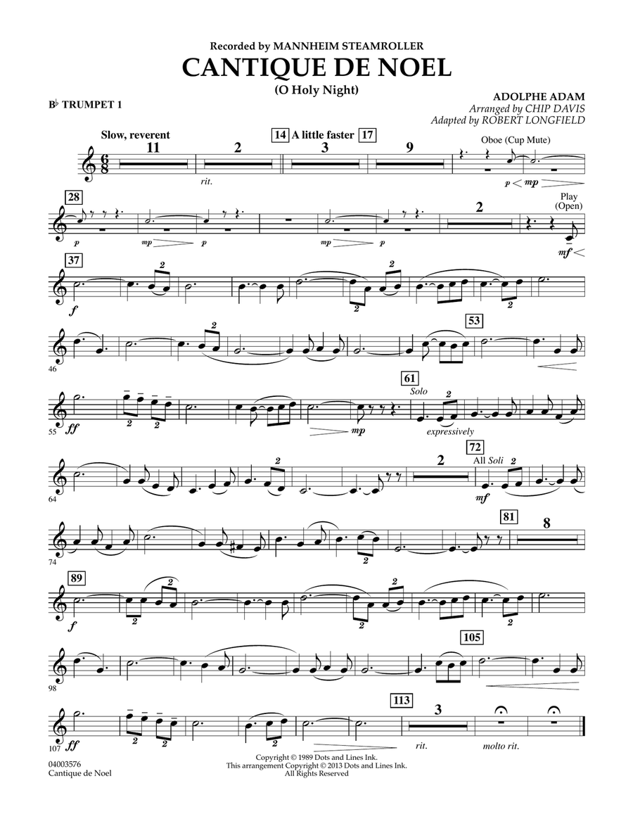 Cantique de Noel (O Holy Night) - Bb Trumpet 1