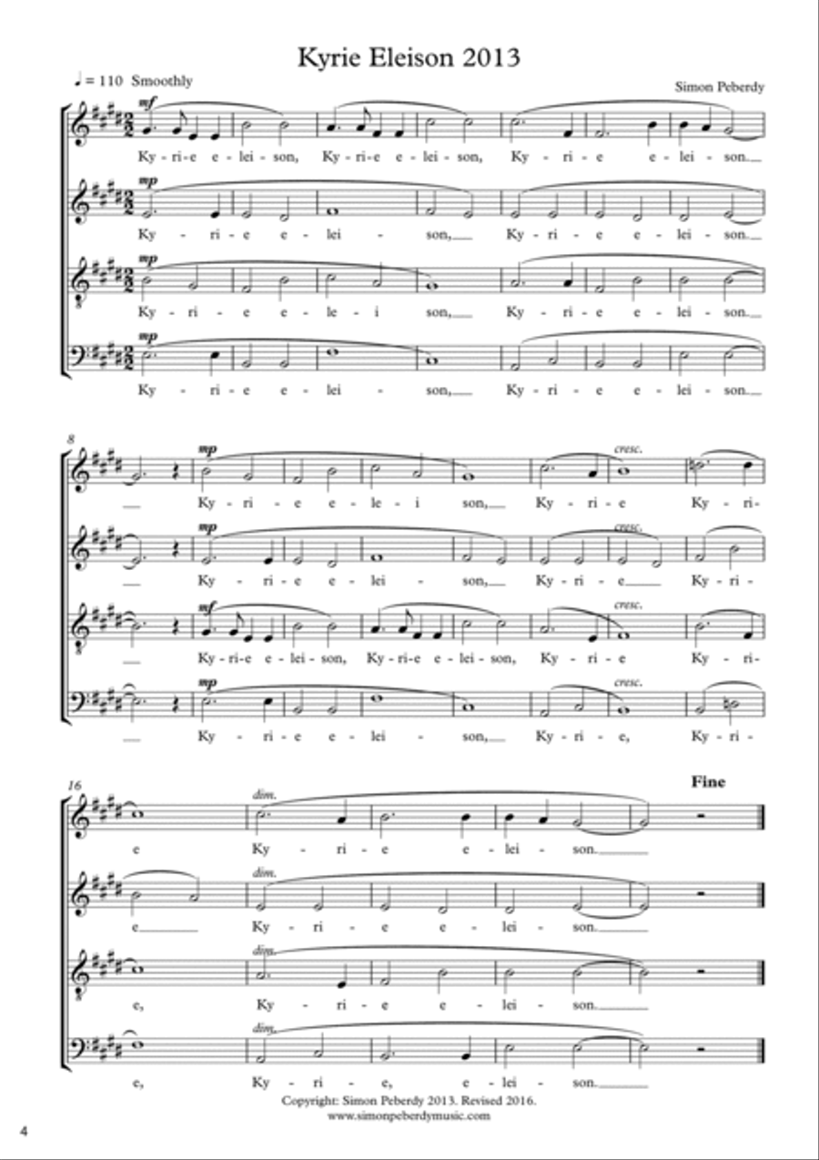 Selected Choral Works by Simon Peberdy 4-Part scores gallery preview page 4