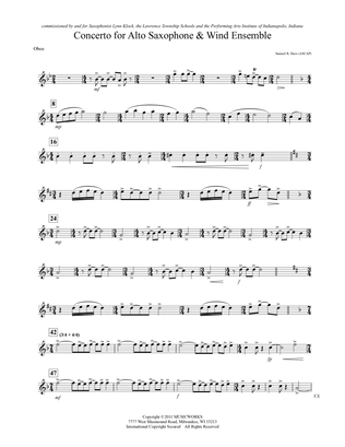 Concerto For Alto Saxophone And Wind Ensemble - Oboe