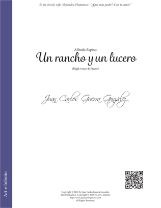 Un Rancho y un Lucero (A ranch and a bright star) - High Voice & Piano